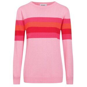 Oxknit Pink Striped Retro Jacquard Knitwear NWT 100% Cotton Small